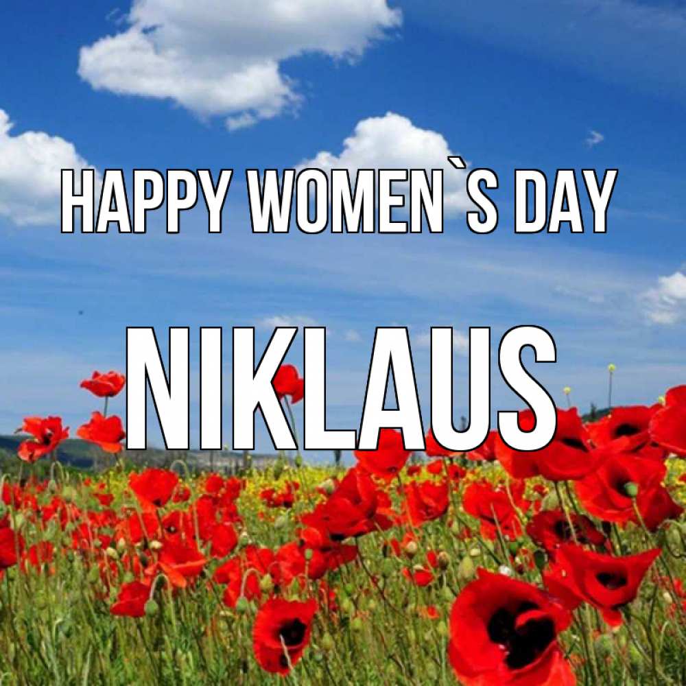 Greetings card с именем, Niklaus happy women`s day международный женский день 1 Greetings with text for free download 